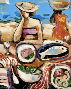 Buntes Strandmittagessen