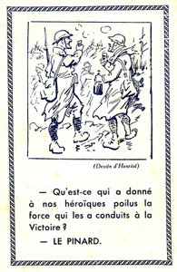 Erster Weltkrieg (1914-18): Was gab unseren heldenhaften Poilus die Kraft, die sie zum Sieg führte? Pinard (Illustration) von Maigrot Henri known as Henriot
