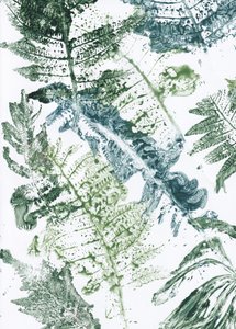 Grüne Farnabdrücke