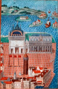 Ansicht des Markusplatzes mit dem Dogenpalast in Venedig von Maitre de Philippe de Gueldre