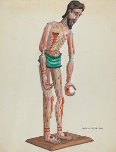 Holz-Christus, bemalte Vorderansicht, ca. 1937