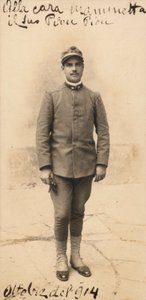 Postkarte mit einem Korporal des 50. Regiments. Infanterie, Offiziersanwärter von Mangini Mangini