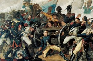Spanischer Unabhängigkeitskrieg (1808-1814) die Bevölkerung erhebt sich gegen die französische Besatzung durch Napoleon I. (Detail) von Manuel (after) Castellano