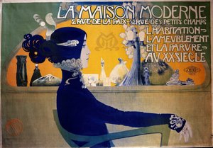 Jugendstil: Plakat „Das moderne Haus“ von Orazi. 20. Jahrhundert. Dekorative Künste, Paris