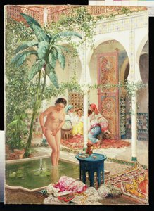 Frauen des Harems am Pool von Marc Alfred Chataud