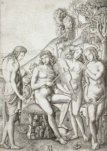 Apollo lehrt den Grazien Musik von Marcantonio Raimondi