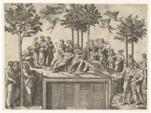 Apollo und Musen auf dem Berg Parnassus
