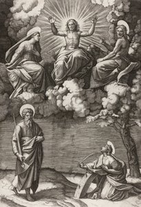 Christus, die Jungfrau und Johannes der Täufer mit den Heiligen Paulus und Katharina