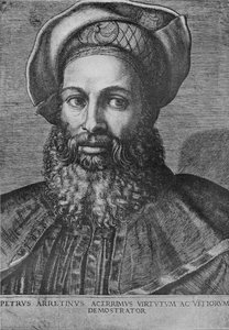 Porträt von Pietro Aretino von Marcantonio Raimondi