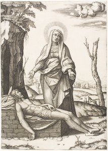 Die Pietà von Marcantonio Raimondi