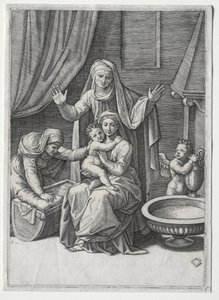 Die Jungfrau und die Wiege mit der Heiligen Elisabeth und der Heiligen Anna, 1520