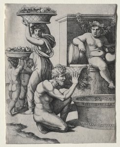 Die Weinpresse von Marcantonio Raimondi