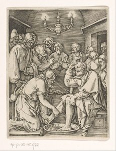 Fußwaschung von Petrus, Passionsgeschichte Christi (Serientitel) von Marcantonio Raimondi