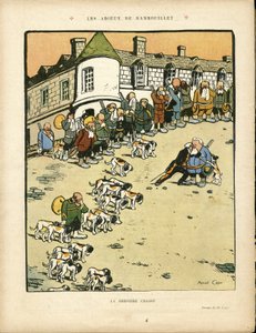 Illustration von Marcel Capy (1865-1941) in Le Rire, 22/02/13 - Die Abschiede von Rambouillet - Jagender Jäger, Präsident der Republik, Rambouillet - Fallieres Armand (1841-1931) von Marcel Amable O.L. Capy