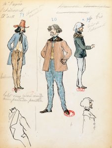 Kostümentwurf für den Musiker Schaunard in der Oper La Bohème von Giacomo Puccini, Aufführung an der Pariser Opéra-Comique