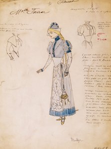 Margherita, Kostümskizze für Faust von Charles Gounod, erstellt von Multzer von Marcel Multzer
