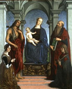 Madonna mit Kind mit St. Hieronymus und St. Johannes dem Täufer und Stiftern