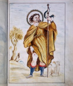 Illumination aus der "Bolla della Agregazione auta dalla Venerabile Archiconfraternita di San Rocco in Rom von Marco Antonio Binarelli