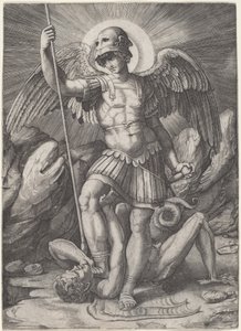 Sankt Michael von Marco Dente after Raphael