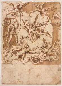 Groteske mit einem Satyr, der einen Drachen füttert (recto)