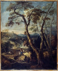 Landschaft: Caprice. Gemälde von Marco Ricci (1676-1730), Accademia Carrara, Bergamo Italien von Marco Ricci