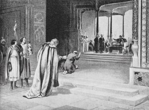 Geoffrey de Langley mit Bar Sauma vor Arghun Khan von Margaret (after) Dovaston