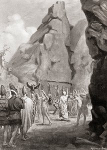 Die Feier eines Frühlingsfestes mit einem Kulttanz zur Verehrung der hethitischen Muttergöttin, aus Hutchinsons Geschichte der Nationen, veröffentlicht 1915 von Margaret (after) Dovaston