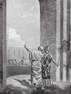 Ur-Engur inspiziert den Tempel des Mondgottes im Bau von Margaret (after) Dovaston