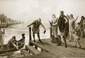 Edgar der Friedfertige bei einer Marineinspektion, Illustration aus 