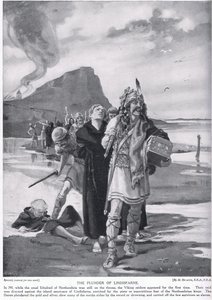 Die Plünderung von Lindisfarne 793 n. Chr. von Margaret Dovaston