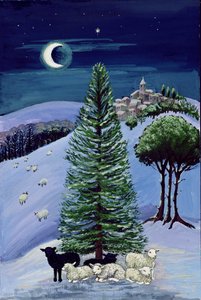 Schafe in einer Winterlandschaft