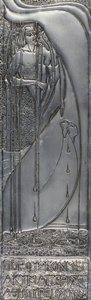 Repoussé Weißmetallplakette, 1893 von Margaret Macdonald
