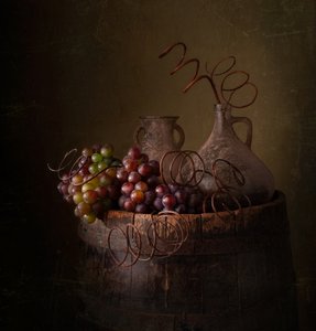 Rustikales Wein Stillleben von Margareth Perfoncio