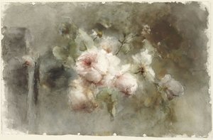 Eine Vase mit Rosen von Margaretha Roosenboom