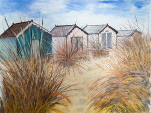 Strandhütten, Cornwall, 2022 von Margo Starkey
