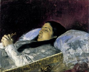 Miss Del Castillo auf ihrem Sterbebett von Marià Fortuny Marsal