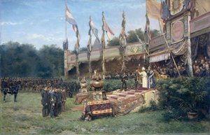 Verleihung des Lombokkreuzes durch Königin Wilhelmina auf dem Malieveld in Den Haag, 6. Juli 1895