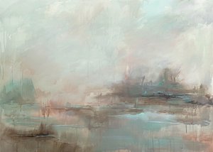 Nebelige abstrakte Landschaft von Maria Borglund