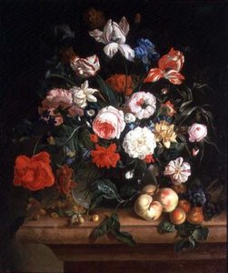 Stillleben, Blumen und Früchte