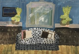 Innenraum mit Blauem Sofa