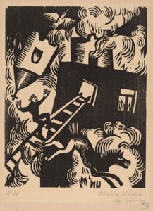 Brennendes Haus, 1918