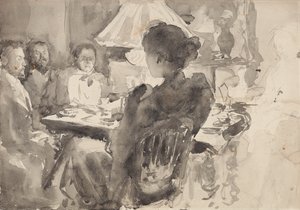 Nach dem Abendessen Gespräch von Maria Yakunchikova