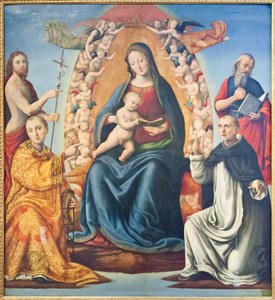 Madonna mit Kind und Heiligen von Mariano di (c.1470 c.1530) Ser Austerio