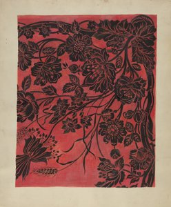 Schablonierter Tischbezug, ca. 1942