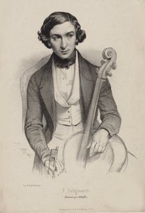 Porträt des Cellisten und Komponisten Hippolyte Prosper Seligmann 1817-1882, 1840 von Marie Alexandre Menut Alophe