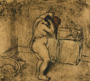Catherine nackt, sich kämmend; Catherine nue se coiffant, 1895