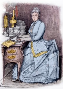 Juliette Lamber (Mme Edmond Adam) (1836-1936), französische Schriftstellerin - Gravur von Louise Catherine Breslau (1856-1927) private Sammlung von Marie Louise Catherine Breslau