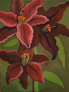 Tiefrote Lilien
