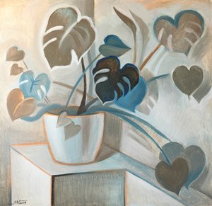 Moderne Monstera-Herzen