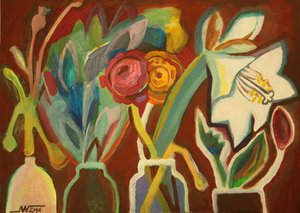 Lebendige abstrakte Blumen von Marina Gorkaeva
